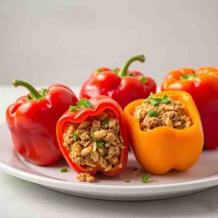 Stuffed Peppers - Rice & Ground Beef Recipe